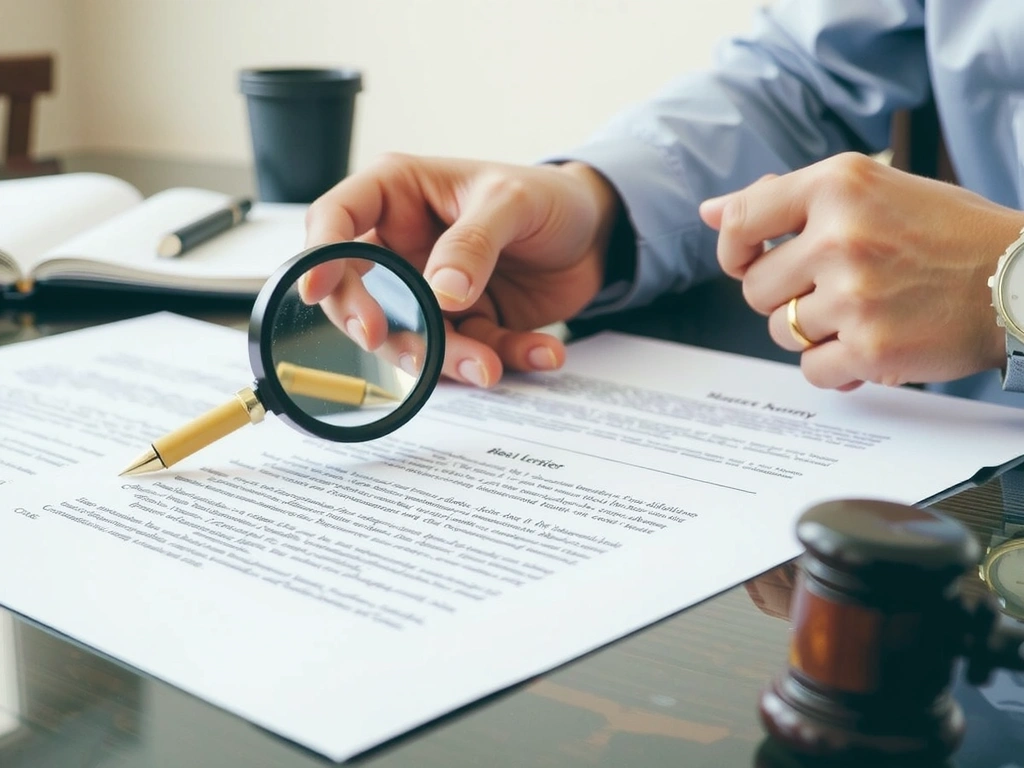 A person reading a detailed legal document with a magnifying glass, symbolizing careful review of terms